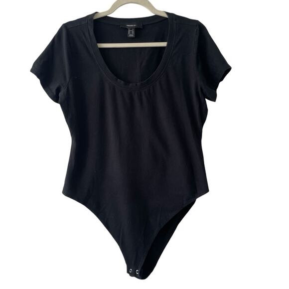 Bundle of 3 Forever 21 Black Plus Size Bodysuit | Size 0X | - Picture 6 of 9